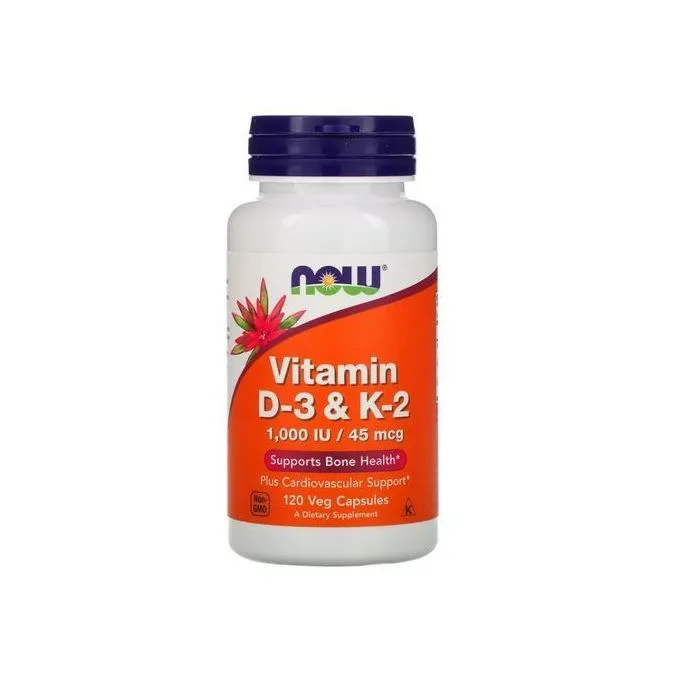 Now Foods vitamin D3 k2, Immunité, Santé des Os, 120 Capsules Végétaliennes USA د.م. 300 د.م. 249-17%