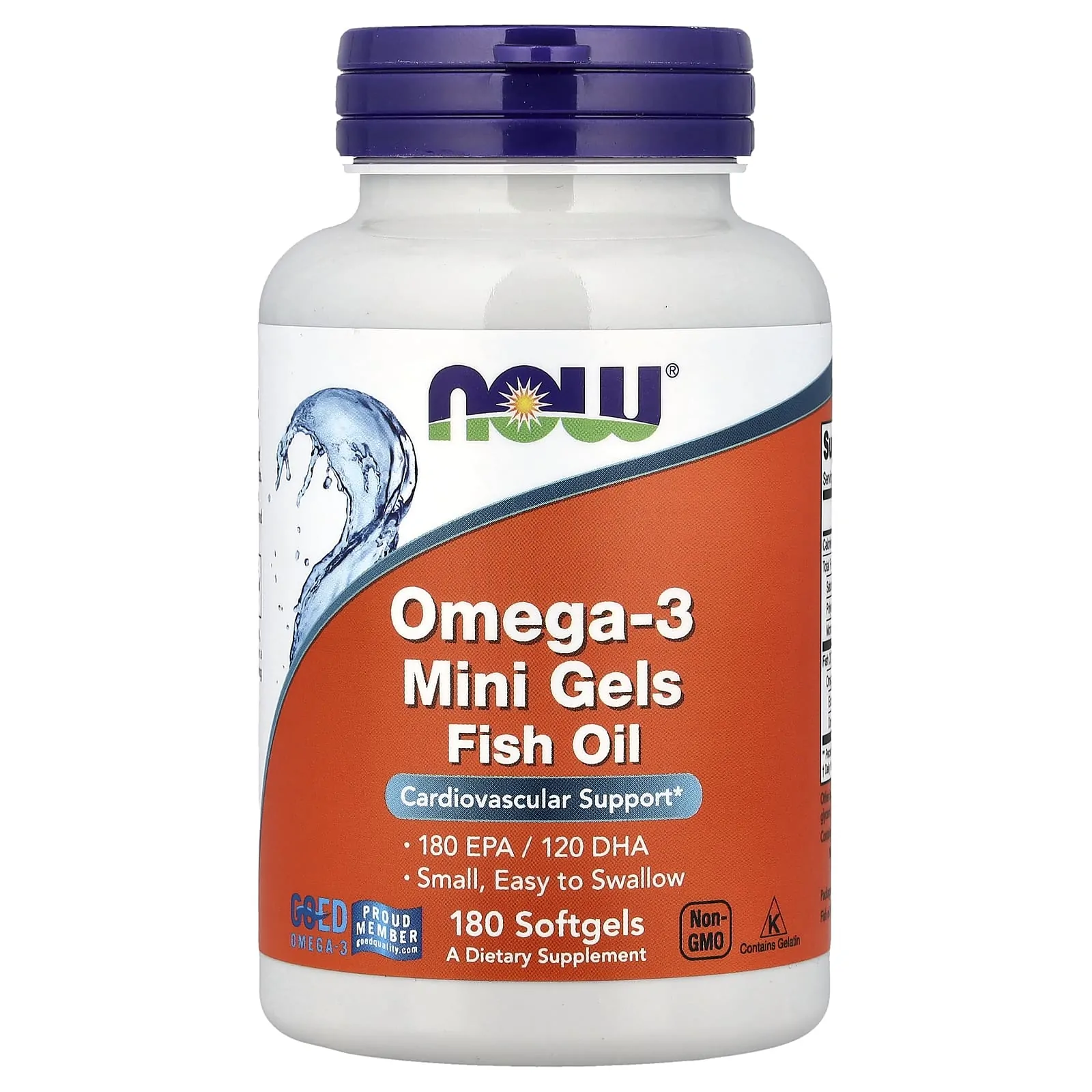 Promo ! Now Foods Omega 3 1000mg Mini Gel 180 EPA 120 DHA 180 Softgels