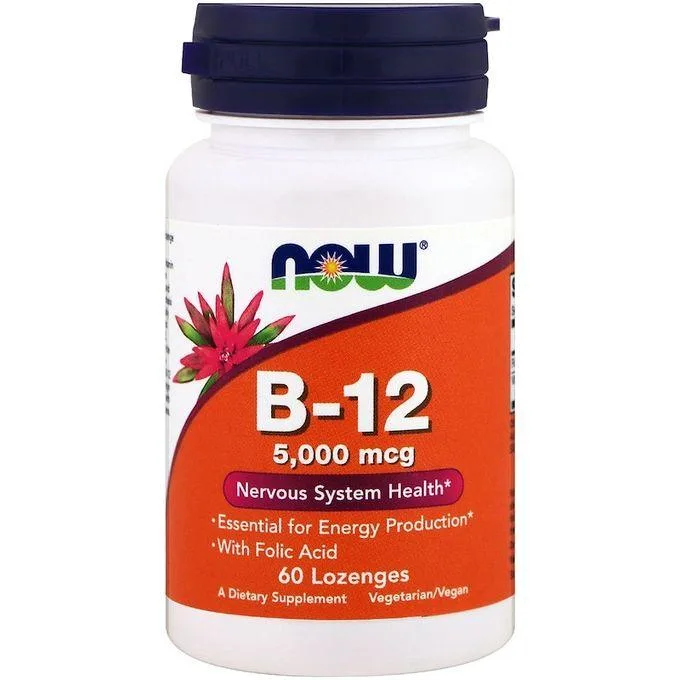Now Foods B12, 5000 mcg Haute Puissance 60 comprimés