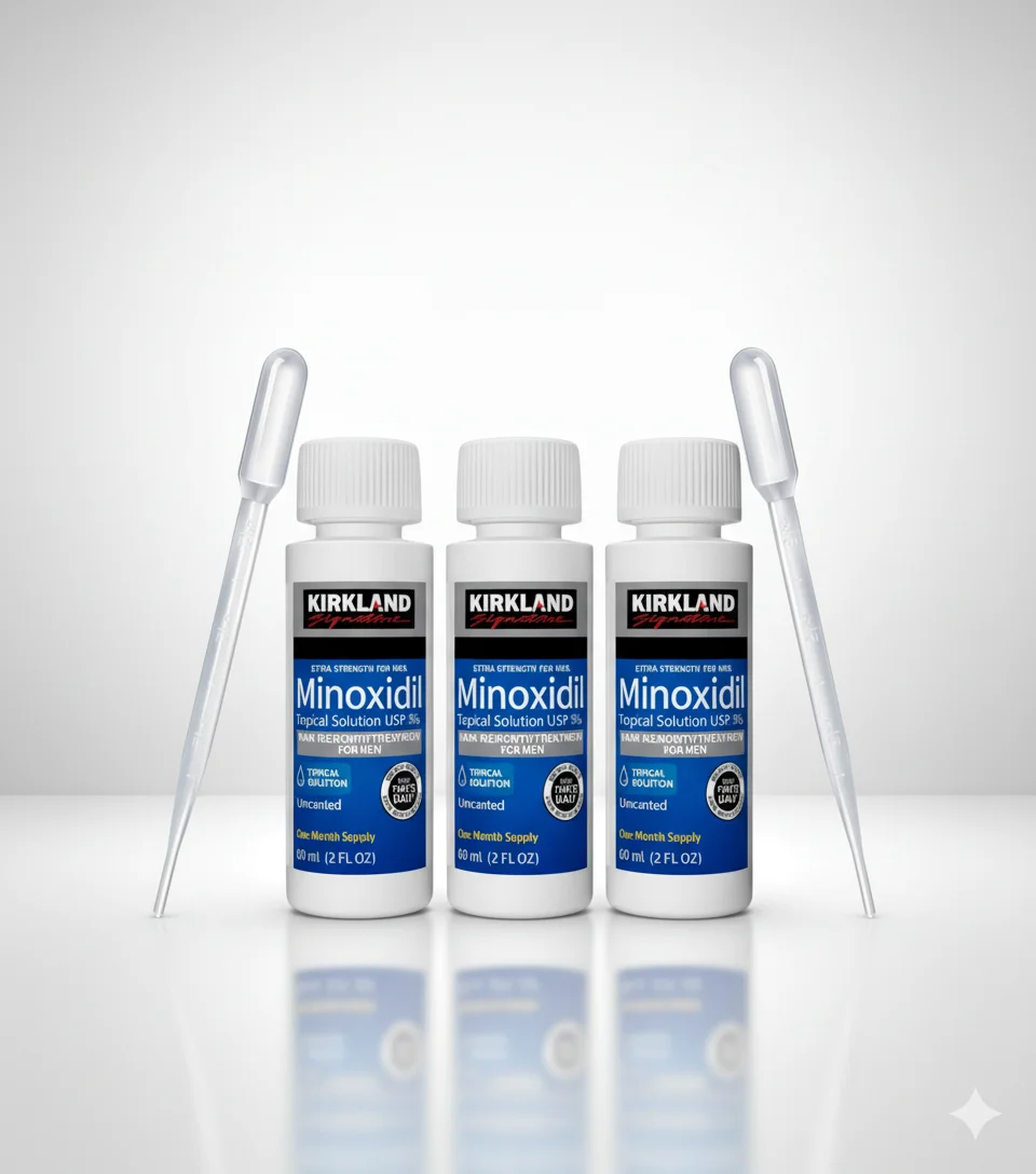 Promo ! Kirkland Minoxidil 5% Homme Traitement Repousse Cheveux 3 Mois